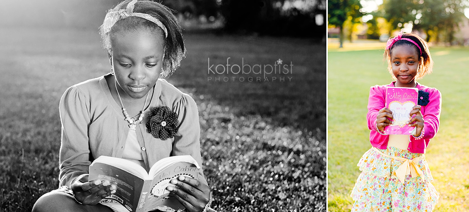Young girl reading a book 