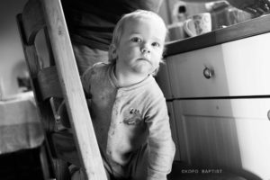 Cheeky toddler. London documentary family photography.