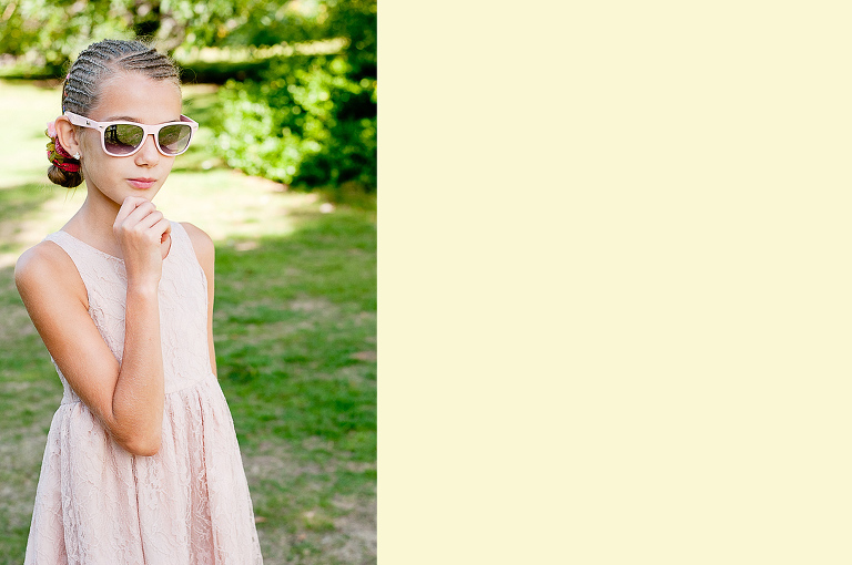 Young girl wearing sunglasses | Child photography in Brentwood