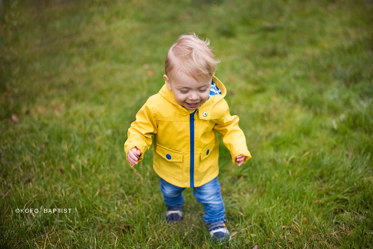 Little boy runs in park in Brentwood